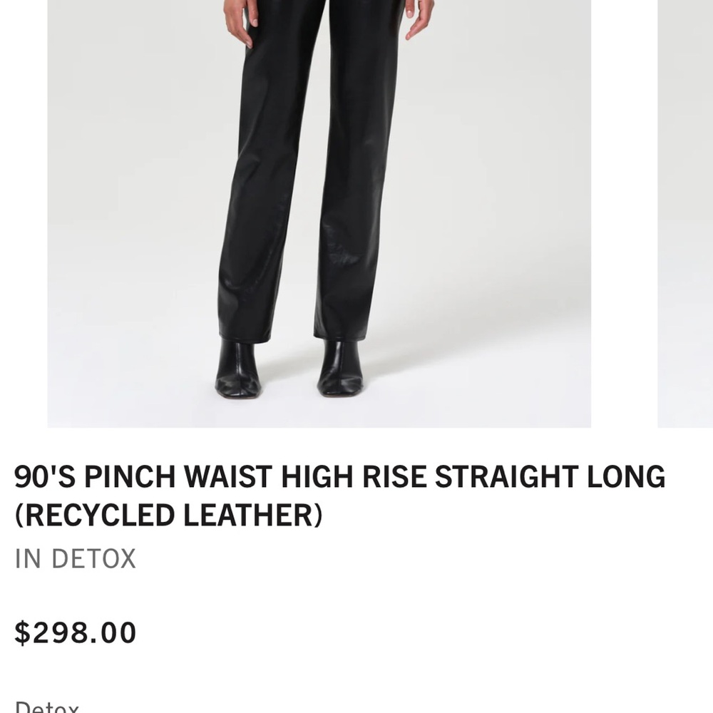 AGOLDE 90’s Pinched Waist High Rise Recycled Leather Pants - Picture 12 of 12